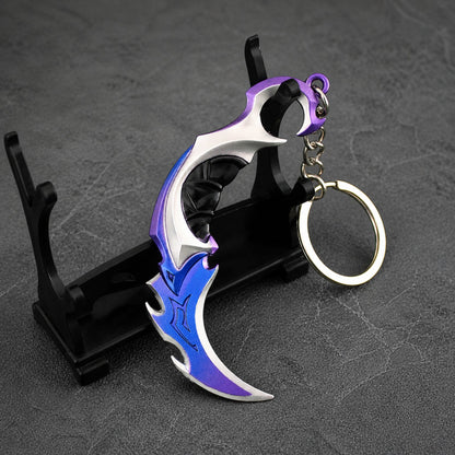 Valorant Metal Mini Figür Yağmacı Karambit Mavi