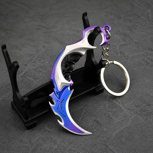 Valorant Metal Mini Figür Yağmacı Karambit Mavi