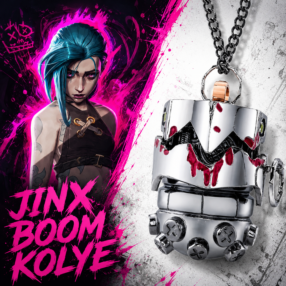 Arcane Jinx Boom Çelik Kolye