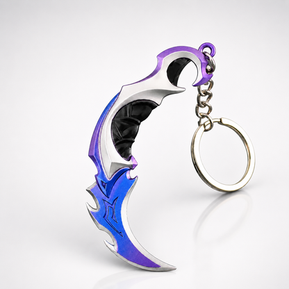 Valorant Metal Mini Figür Yağmacı Karambit Mavi