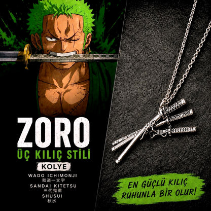 One Piece Zoro Katana Çelik Kolye