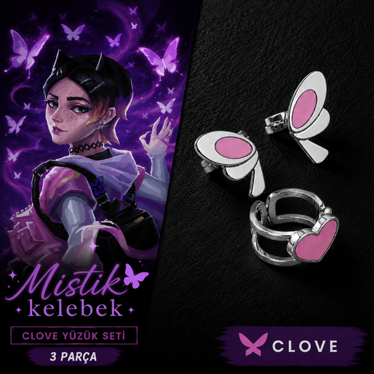 Valorant Clove Mistik Kelebek Yüzük Pembe